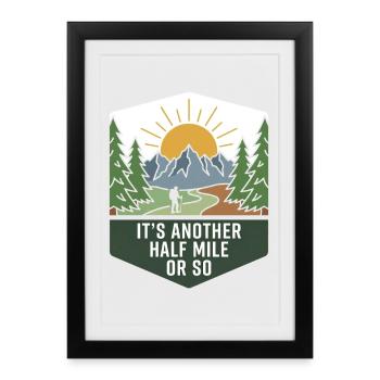 Randonnée Camping, Randonnée en plein air, Montagne nature - Affiche encadrée (27 × 37 cm) - noir - Devant