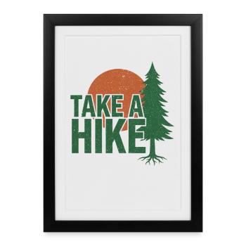 Randonnée Camping, Randonnée en plein air, Montagne nature - Affiche encadrée (27 × 37 cm) - noir - Devant