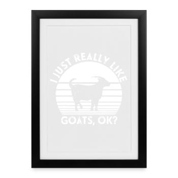 Goat Love Circle Design - Framed poster (27 × 37 cm) - black - Front