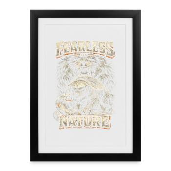 Animal blaireau à miel intrépide par nature - Affiche encadrée (27 × 37 cm) - noir - Devant