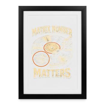 Le numéro de la matrice des disques vinyles de collection de vinyles compte - Affiche encadrée (27 × 37 cm) - noir - Devant