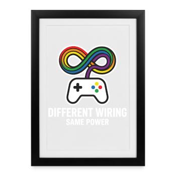 Different Wiring Same Power Gaming Motiv - Framed poster (27 × 37 cm) - black - Front