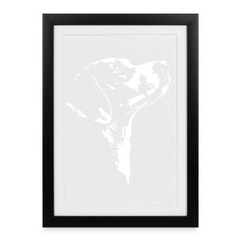 Silhouette de busard Chien Wilsigns - Affiche encadrée (27 × 37 cm) - noir - Devant