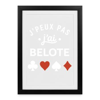 belote - Affiche encadrée (27 × 37 cm) - noir - Devant