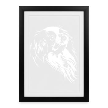Japan Chin Silhouette Dog Dog Wilsigns - Framed poster (27 × 37 cm) - black - Front