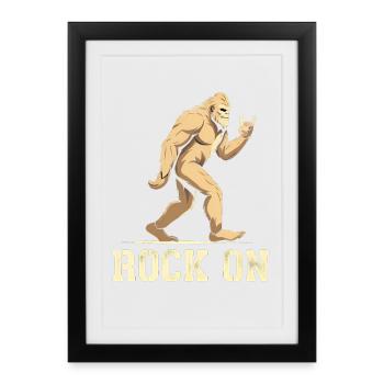 Bigfoot Rock sur illustration - Affiche encadrée (27 × 37 cm) - noir - Devant