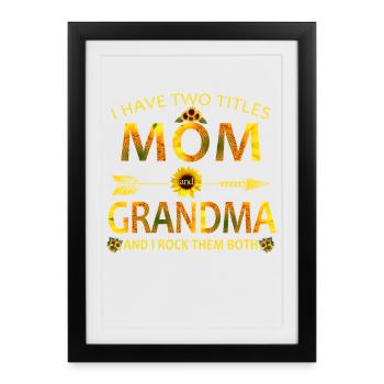 Chemise fleurie de tournesol maman et grand-mère - Affiche encadrée (27 × 37 cm) - noir - Devant