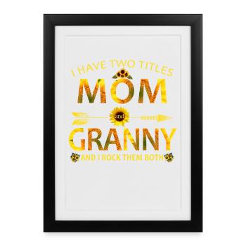 Chemise fleurie de tournesol maman et grand-mère - Affiche encadrée (27 × 37 cm) - noir - Devant