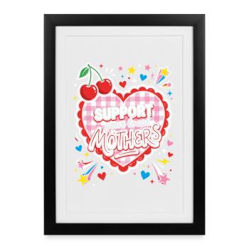Support local mothers - Framed poster (27 × 37 cm) - black - Front