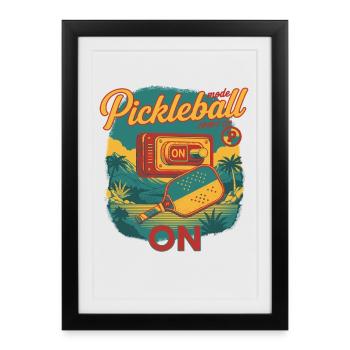 Mode Pickleball sur Funny Player Adore le pickleball - Affiche encadrée (27 × 37 cm) - noir - Devant