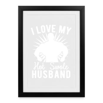 Haltérophilie J’aime mon mari sexy et corpulent - Affiche encadrée (27 × 37 cm) - noir - Devant