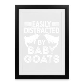 Distraite par les chevreaux - Affiche encadrée (27 × 37 cm) - noir - Devant