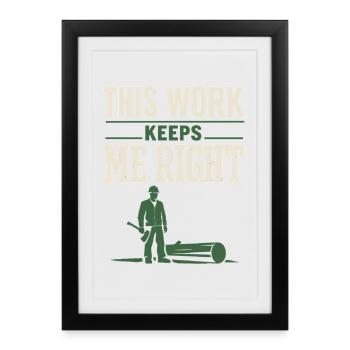 Thérapie bûcheron, humour de thérapie bûcheron, - Affiche encadrée (27 × 37 cm) - noir - Devant