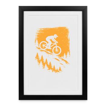 Mountain Bike Downhill – Trail Biker Design - Framed poster (27 × 37 cm) - black - Front
