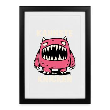 KANNSTE KNICKEN Monster Graphic - Gerahmtes Poster (27 × 37 cm) - Schwarz - Vorne