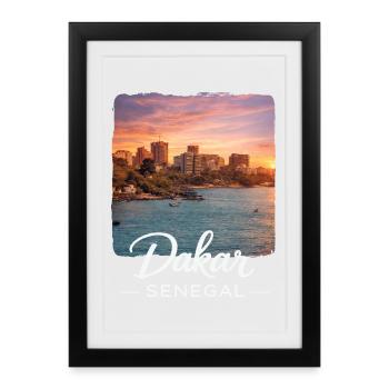 Dakar Sunset Coastal City - Framed poster (27 × 37 cm) - black - Front