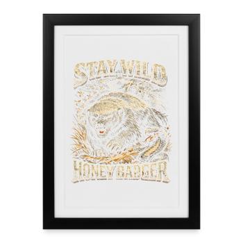 Honey Badger Honey Badger Animal - Framed poster (27 × 37 cm) - black - Front