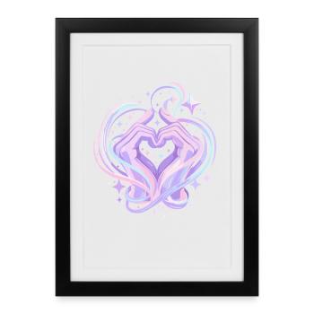 Pastel Heart Hands Magic - Framed poster (27 × 37 cm) - black - Front