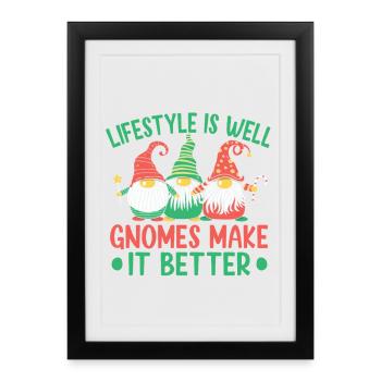 Costume de gnome de jardin Vie que de bons nains rendent mieux - Affiche encadrée (27 × 37 cm) - noir - Devant