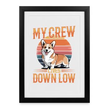 Funny Dog Breed Corgi - Framed poster (27 × 37 cm) - black - Front