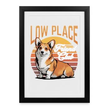 Funny Dog Breed Corgi - Framed poster (27 × 37 cm) - black - Front