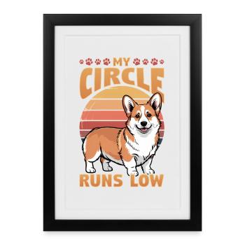 Funny Dog Breed Corgi - Framed poster (27 × 37 cm) - black - Front