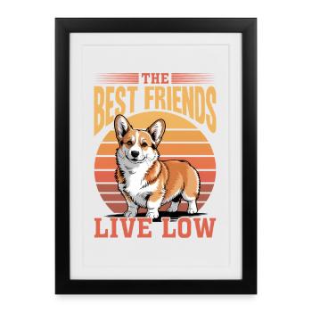 Funny Dog Breed Corgi - Framed poster (27 × 37 cm) - black - Front