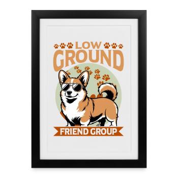 Funny Dog Breed Corgi - Framed poster (27 × 37 cm) - black - Front