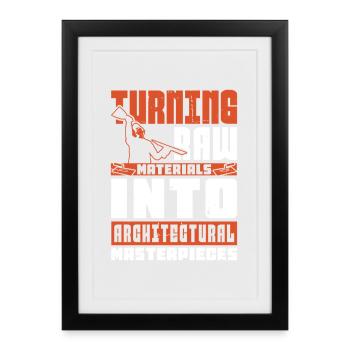 Constructeur de plaques de plâtre Installateur de plaques de plâtre - Affiche encadrée (27 × 37 cm) - noir - Devant