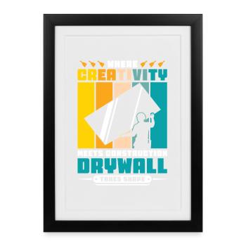 Drywall Drywall Builder Drywall Fitter - Framed poster (27 × 37 cm) - black - Front