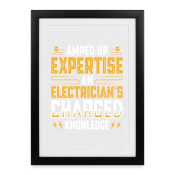 Electrician, Electronics Technician, Electrician - Framed poster (27 × 37 cm) - black - Front