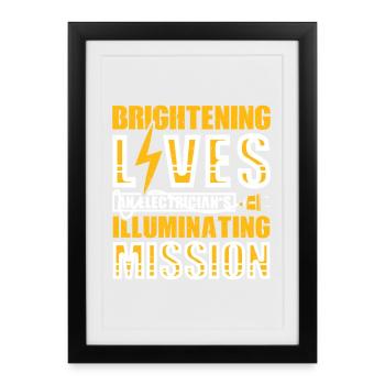 Electrician, Electronics Technician, Electrician - Framed poster (27 × 37 cm) - black - Front