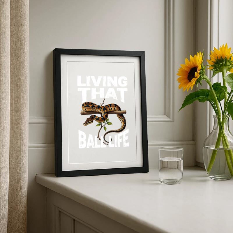 Königspython Schlangen Liebhaber Terrarium Python Gerahmtes Poster (27 × 37 cm)