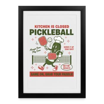 Pickleball Kitchen fermé Drôle d’amour Pickleball - Affiche encadrée (27 × 37 cm) - noir - Devant