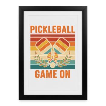 Jeu de pickleball Sur le joueur drôle de pickleball - Affiche encadrée (27 × 37 cm) - noir - Devant