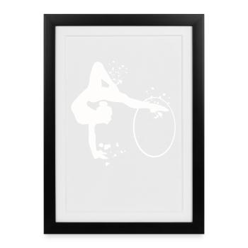 Gymnastics Hoops Rhythmic Gymnastics - Framed poster (27 × 37 cm) - black - Front