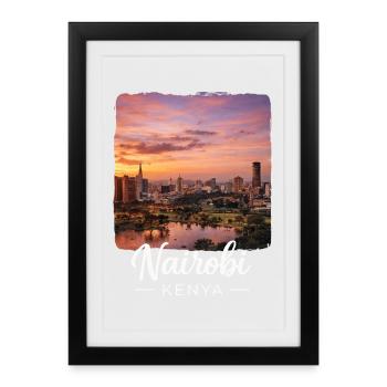 Nairobi, Kenya - Affiche encadrée (27 × 37 cm) - noir - Devant