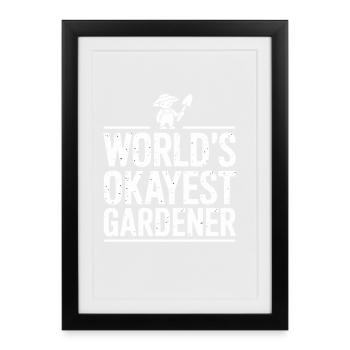Jardinier le plus correct du monde Expression drôle pour - Affiche encadrée (27 × 37 cm) - noir - Devant