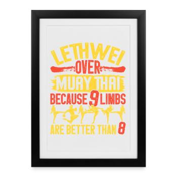  Lethwei Instructor Art of 9 limbs Burmese Boxing - Framed poster (27 × 37 cm) - black - Front