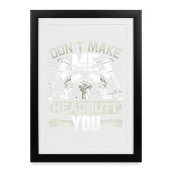  Lethwei Self Defense Headbutt Martial Arts - Framed poster (27 × 37 cm) - black - Front