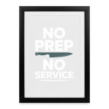 Ligne de préparation cuisine Cuisine Back of House - Affiche encadrée (27 × 37 cm) - noir - Devant