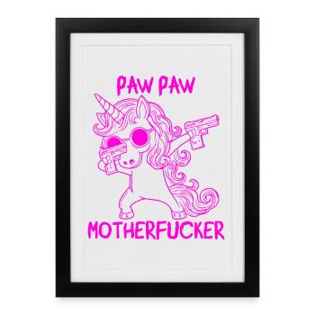 Paw Paw Unicorn - Framed poster (27 × 37 cm) - black - Front