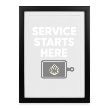 Ligne de préparation cuisine Cuisine Back of House - Affiche encadrée (27 × 37 cm) - noir - Devant