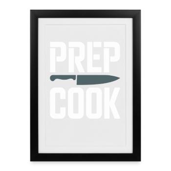Ligne de préparation cuisine Cuisine Back of House - Affiche encadrée (27 × 37 cm) - noir - Devant