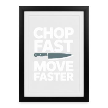 Ligne de préparation cuisine Cuisine Back of House - Affiche encadrée (27 × 37 cm) - noir - Devant