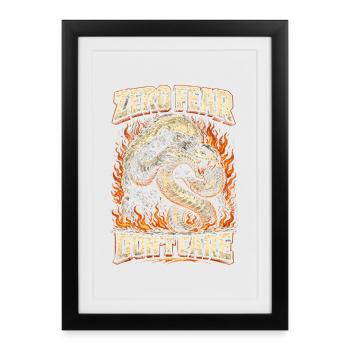 Honigdachs Honey Badger Tier Zéro Peur S’en Fichent - Affiche encadrée (27 × 37 cm) - noir - Devant