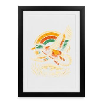 duck shooting - Framed poster (27 × 37 cm) - black - Front