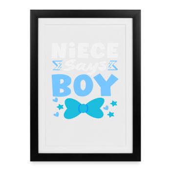 Sa nièce dit que la fête de révélation du genre des jeunes - Affiche encadrée (27 × 37 cm) - noir - Devant