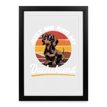 Funny Dog Breed Dachshund - Framed poster (27 × 37 cm) - black - Front