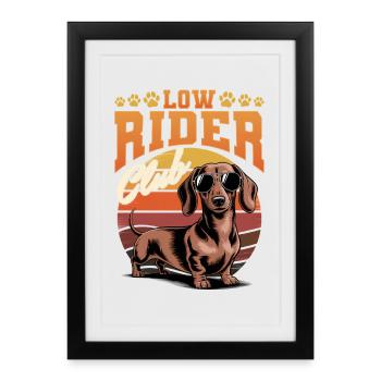 Funny Dog Breed Dachshund - Framed poster (27 × 37 cm) - black - Front